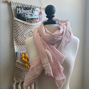 Ivory and light pink scarf. New